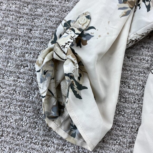 Croft & Barrow Blouse Top Women Size Extra Large XL Beige Floral Top Shirt - Picture 3 of 11